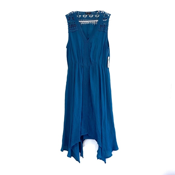 new directions Dresses & Skirts - 4/$25 emerald blue asymmetrical hem tank dress